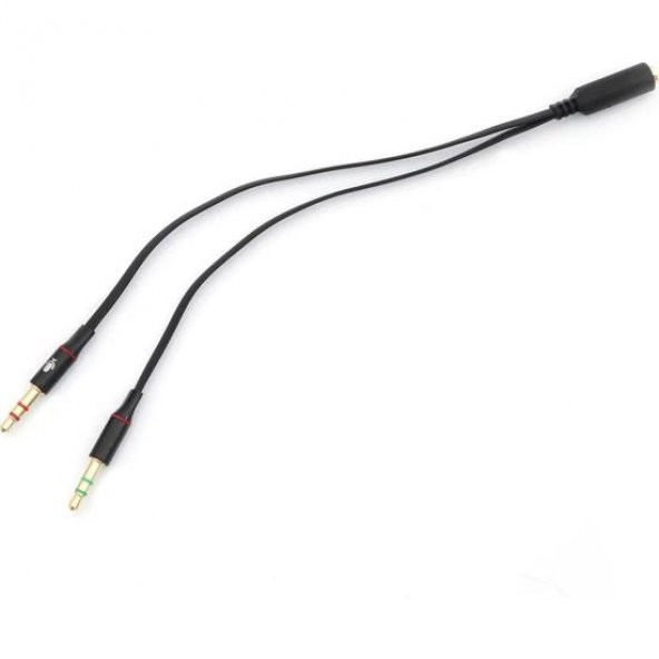 QPORT Q-A12 3,5mm RCA DİŞİ => MİKROFON+KULAKLIK 0,15mm ÇEVİRİCİ - 2