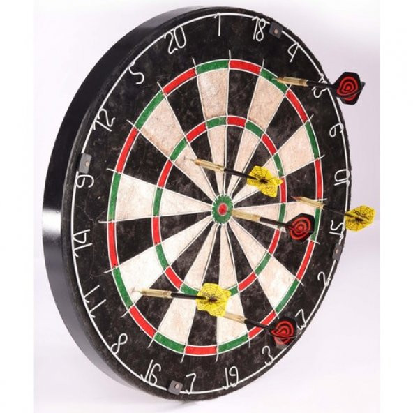 Delta Sisal Dart Seti 45 Cm (18 İnç) Büyük Boy + 6 Dart Oku (18 Gr) Hedef Tahtası - Resim 3