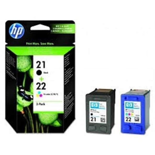 Hp 21 Siyah/22 Üç Renkli 2'Li Paket Mürekkep Kartuş (Sd367ae)