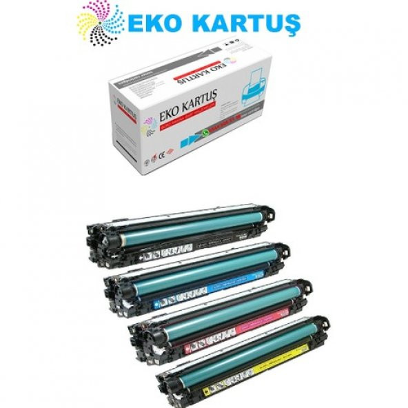 Eko Kartuş Hp Laserjet Enterprise 500 Color M551XH (CE400A-CE401-CE402-CE403) Set Muadil Toner