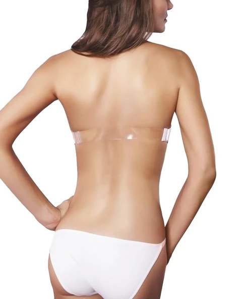 Nurteks 1505 Bayan Straplez Destekli Sütyen Sırtı Şeffaf - Resim 3