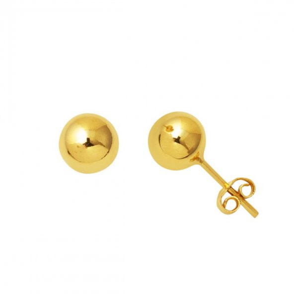 14 Ayar Altın Top Küpe 6 mm.