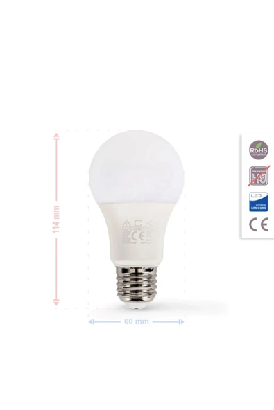Ack 9w 10lu Paket A60 Led Ampul 6500k Beyaz Işık 880lm E27 - 3