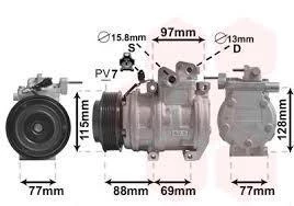 Kia sephia 1.5 98-01 Klima Komprasörü Orjinal ,0k24261450c ürün görseli