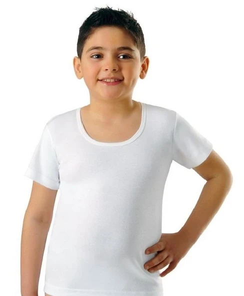 Anıt Ribana Erkek Çocuk Bisiklet Yaka Kısakollu Fanila Atlet 4704 - Resim 2