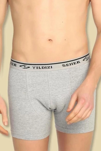 6 lı Paket Seher Yıldızı Erkek Likralı Pamuk Boxer Renk Seçenekli - 4