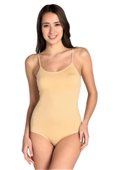 Tutku Bayan İp Askılı Çıtçıtlı Body Likralı Pamuk 0148 - 3