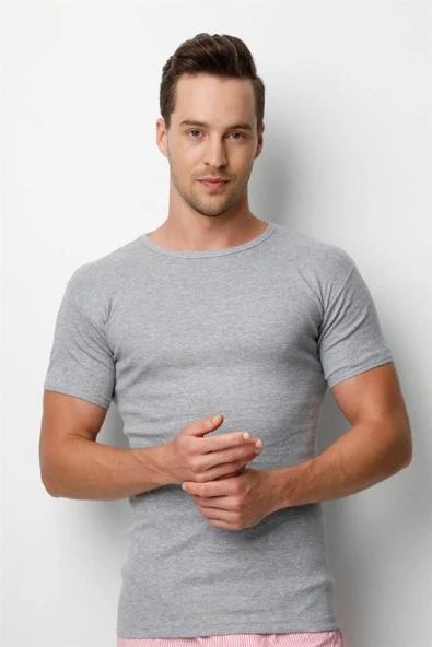 Donex Erkek Likralı Kısa Kol Sıfır Yaka Atlet 2140 - 3