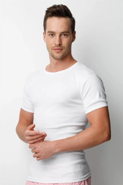 Donex Erkek Likralı Kısa Kol Sıfır Yaka Atlet 2140 - 2