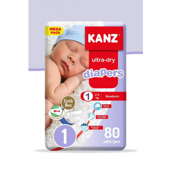 Kanz Mega Paket - 1 No Yenidoğan 2 - 5 kg 80 Adet