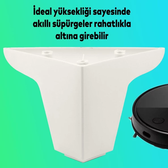 Zakkum Lüks Mobilya Kanepe Sehpa Puf Koltuk Ayağı 10 Cm Beyaz Yatak Baza Ayakları - 4