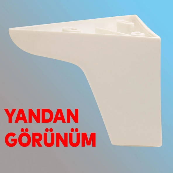 Zakkum Lüks Mobilya Kanepe Sehpa Puf Koltuk Ayağı 10 Cm Beyaz Yatak Baza Ayakları - 5