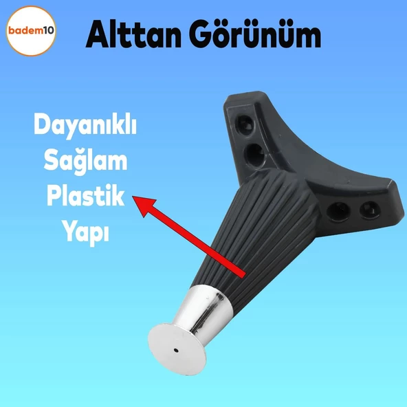 Wetra Line Lüks Mobilya Kanepe Tv Ünitesi Konsol Koltuk Ayağı 17 Cm Antrasit Krom Baza Ayakları - Resim 6