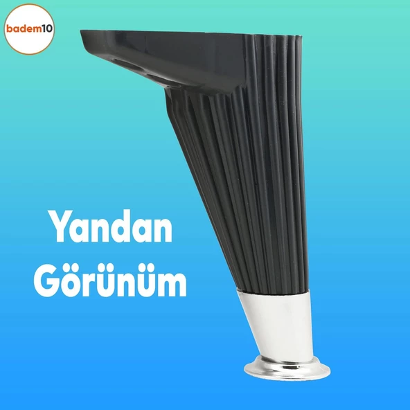 Wetra Line Lüks Mobilya Kanepe Tv Ünitesi Konsol Koltuk Ayağı 17 Cm Antrasit Krom Baza Ayakları - Resim 5