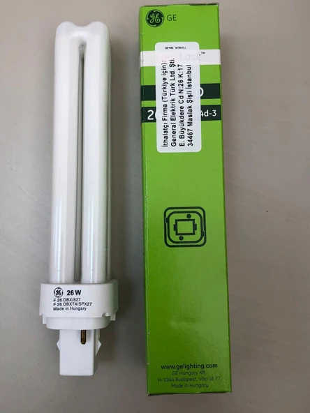 10 Adet GENERAL ELC . Plc Lamba 26w/827 2p 2700 K 1800 Lümen Sarı Boy:16.5cm ( 10w-13w-18w Yerine Olmaz ) - Resim 3