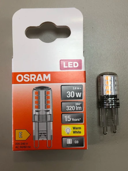 3 ADET OSRAM G9 LED 3W  30W 320 LÜMEN 2700 KELVİN SARI - 2