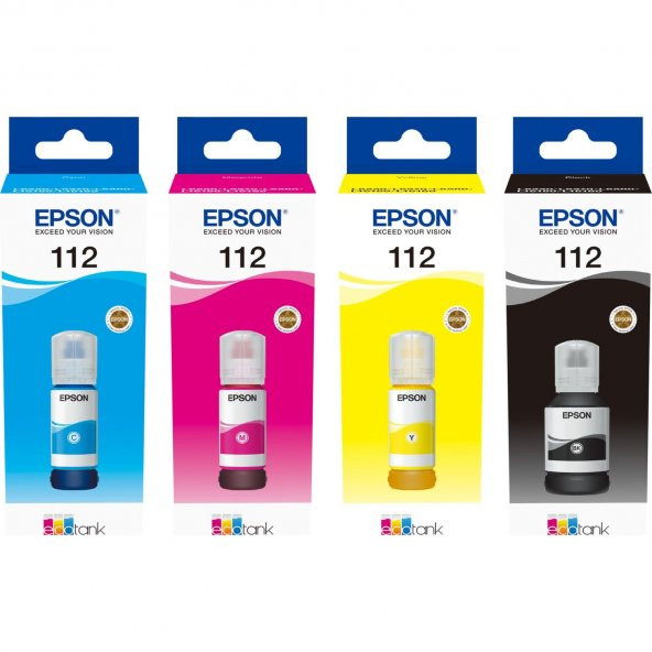 Epson T112 Orjinal Mürekkep Takım / L11160 / L15150 / L15160 / L6460 / L6490 / L6+550 / L6570 / M15140 / L15180 / L6580