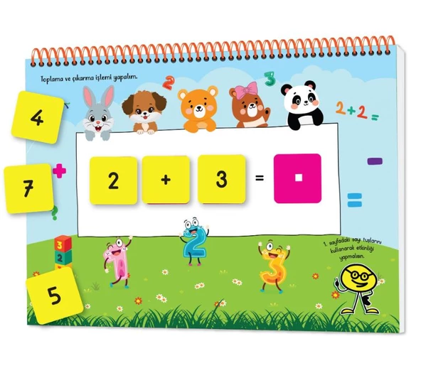 Y.Z. 3-6 Yaş Oyna Eğlen Öğren – Cırt Cırtlı Matematik Kitabım (Sayılar, Şekiller, Saatler, Örüntüler, Toplama, Çıkarma, Sudoku) - 3