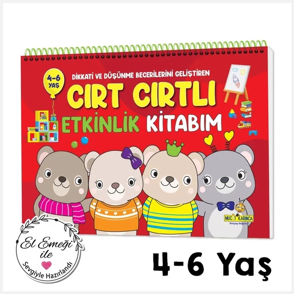 Y.Z. 4-6 Yaş Dikkati ve Düşünme Becerilerini Geliştiren Cırt Cırtlı Etkinlik Kitabım