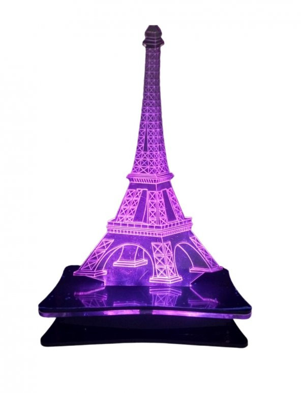 3D Işıklı Eyfel Kulesi Gece Lambası Uzaktan Kumandalı 24 Renk Dekoratif Hediyelik