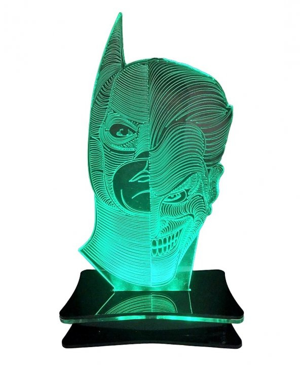 3D Batman ve Joker Led Gece Lambası 24 Renk Kumandalı