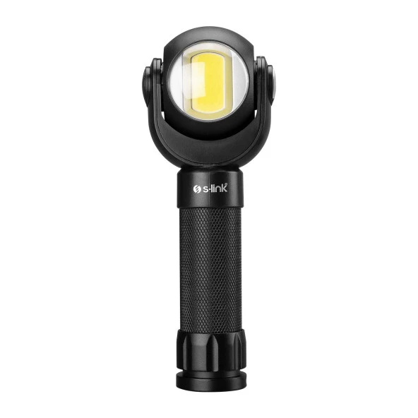 S-link 3W Cob + 3W Led Pilli Dönebilen Çift Başlıklı Manyatik Tutuculu El Feneri - 3