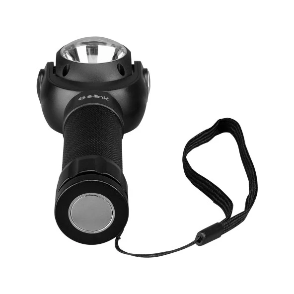 S-link 3W Cob + 3W Led Pilli Dönebilen Çift Başlıklı Manyatik Tutuculu El Feneri - 4