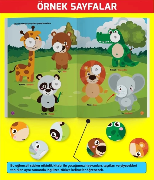 Y.Z. 2-4 Yaş İlk Sticker Kitabım Yapıştır-Çiz-Boya (Taşıtlar Hayvanlar Yiyecekler) - 5