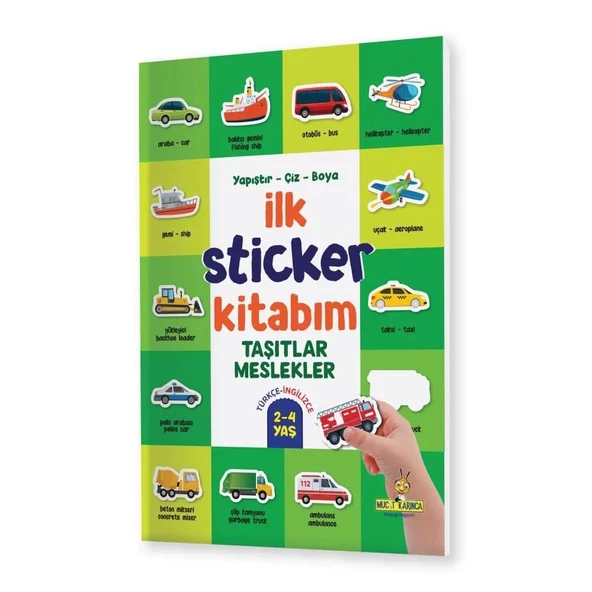 Y.Z. 2-4 Yaş İlk Sticker Kitabım Yapıştır-Çiz-Boya (Taşıtlar Hayvanlar Yiyecekler) - 4
