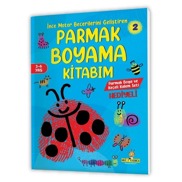 3-6 Yaş İnce Motor Becerilerini Geliştiren Parmak Boyama Kitabım Serisi (Parmak Boya ve Keçeli Kalem Seti Hediyeli) - 3