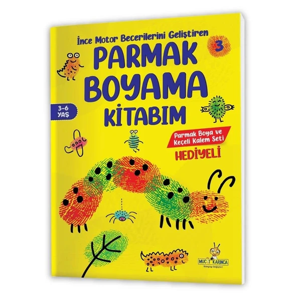 3-6 Yaş İnce Motor Becerilerini Geliştiren Parmak Boyama Kitabım Serisi (Parmak Boya ve Keçeli Kalem Seti Hediyeli) - 4
