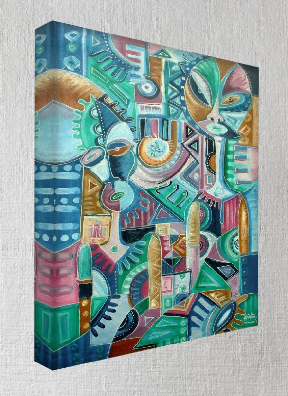 Kanvas Tablo - 70x100 cm  - African - AF44