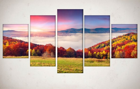 Kanvas Tablo - 100x200 cm - 5 Parça - 5PCT121