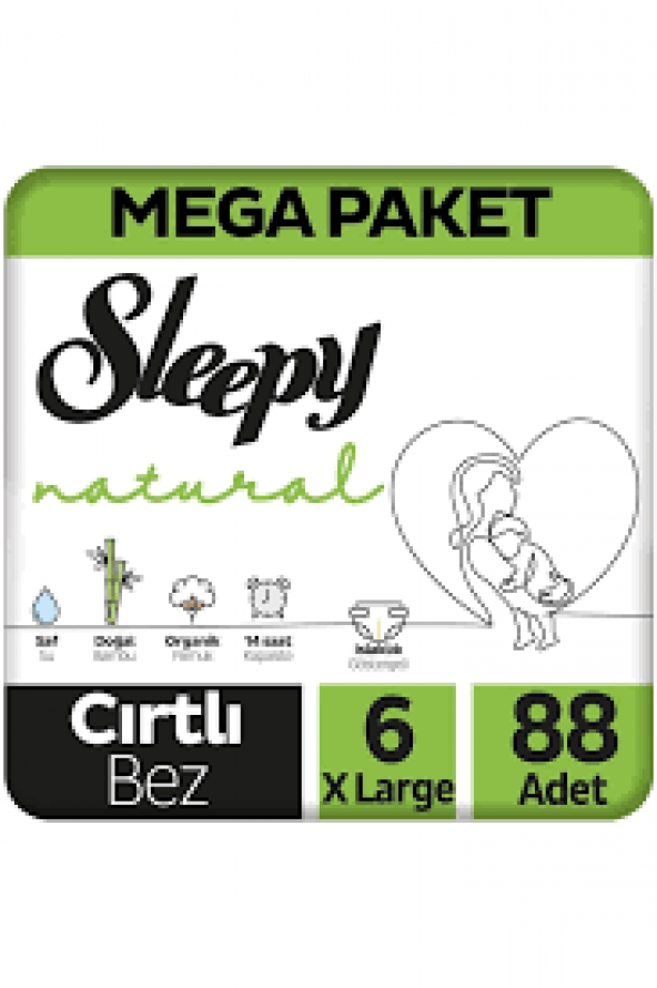 Sleepy Natural Mega Paket Bebek Bezi No: 6 88'li