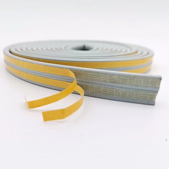 Contacall Bondit Çift Sarım Kauçuk Kapı ve Pencere İzolasyon Bandı Fitili 5X2-10 Metre Gri - 4