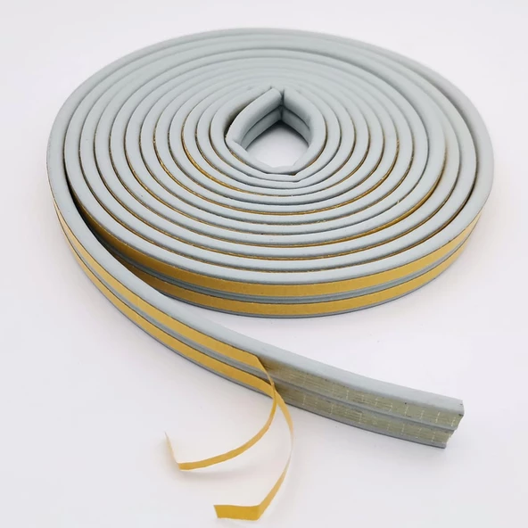 Contacall Bondit Çift Sarım Kauçuk Kapı ve Pencere İzolasyon Bandı Fitili 5X2-10 Metre Gri - 2