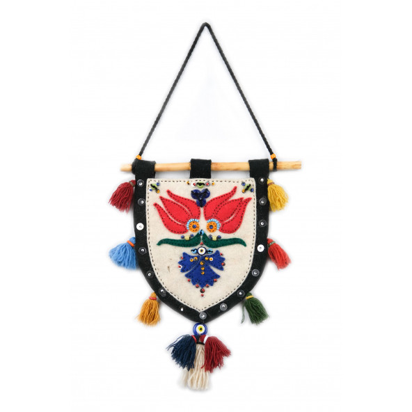 Büyük Laleli El Yapımı Keçe Pano