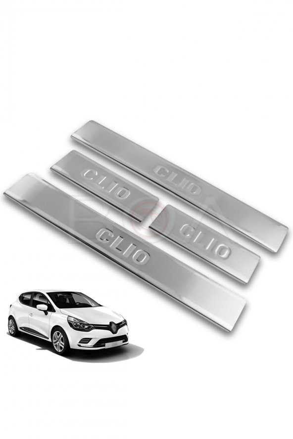 Clio 4-5 Hb Krom Kapı Eşiği 4 Parça Paslanmaz Çelik 2012 Sonrası Uyumlu