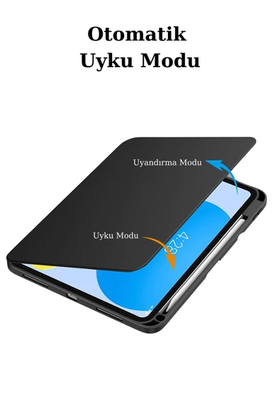 iPad Air 10.9 5.Nesil Uyumlu 360° Dönebilen Pino Tablet Kılıfı - Resim 4