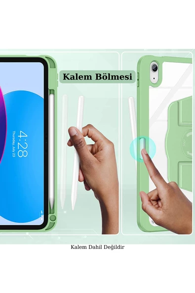 iPad Air 10.9 5.Nesil Uyumlu 360° Dönebilen Pino Tablet Kılıfı - Resim 8