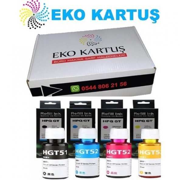 Eko Kartuş Hp Deskjet GT-5812 4 Renk (GT51XL GT52XL) 90ML Muadil Mürekkep, - Resim 2
