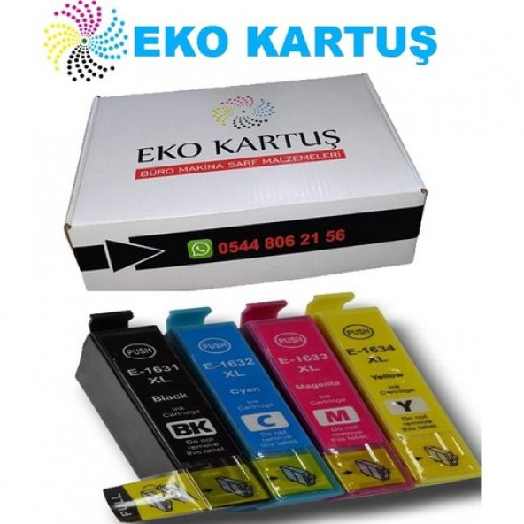 Eko Kartuş Epson Workforce WF-2010W 4 RENK(16XL T1631-1634 ) Muadil Kartuş, - Resim 2