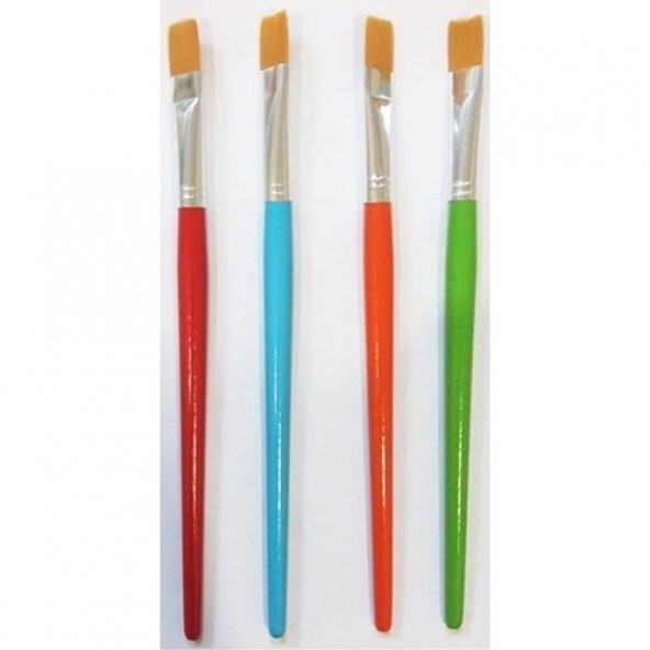 Fanart Academy Seri 536C Sentetik Kıl Yassı Fırça (Renkli Sap) No:6