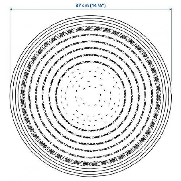 6 Adet Amerikan Servis, Natürel MeridyenDukkan 37 cm Rattan-Yuvarlak-Dekoratif Servis - 2