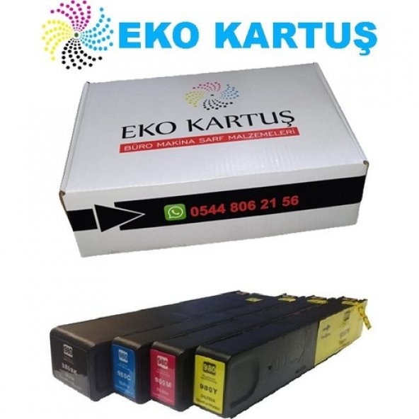 Eko Kartuş Hp Officejet Enterprise Color X585F 4 Renk 980XL 4 Renk 980XL Muadil Kartuş, - Resim 2
