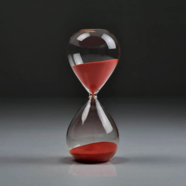 Kırmızı 1 Saat Kum Saati, Sevgililer Günü için Hediye,Dekoratif Cam Kum Saati Kitaplık Masa Dekoru - Resim 7