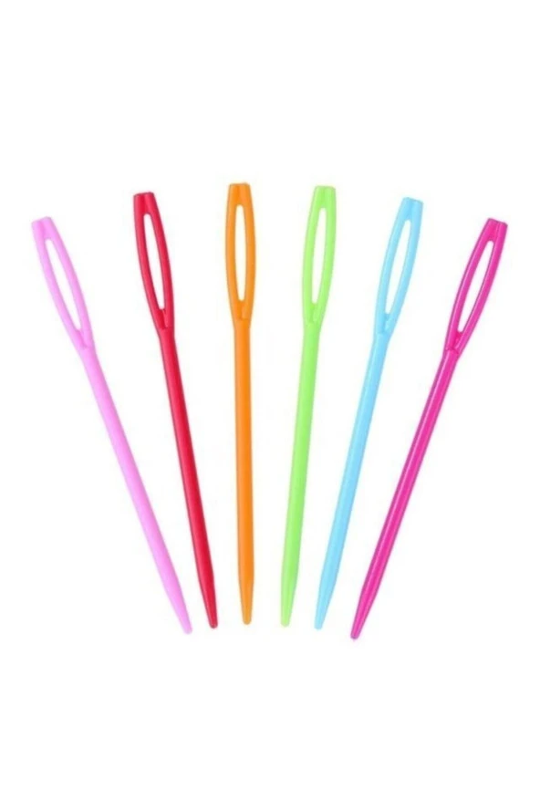 nefertiya 6 Adet Plastik Yün Iğnesi 9cm