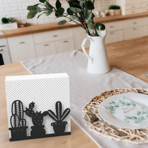 Kaktüs Temalı Metal Peçetelik - 7