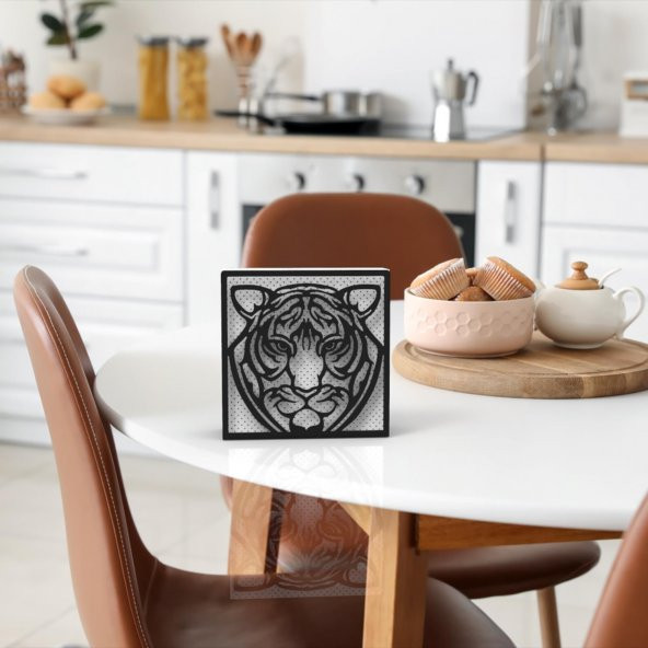 Kaplan Temalı Metal Peçetelik - 4