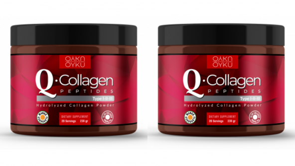 Öykü Q-COLLAGEN / Collagen / Kolajen / Tip 1-2-3 Vitamin C (238gr Toz) 2 Kutu / İlaç Kutusu Hediye - Resim 2
